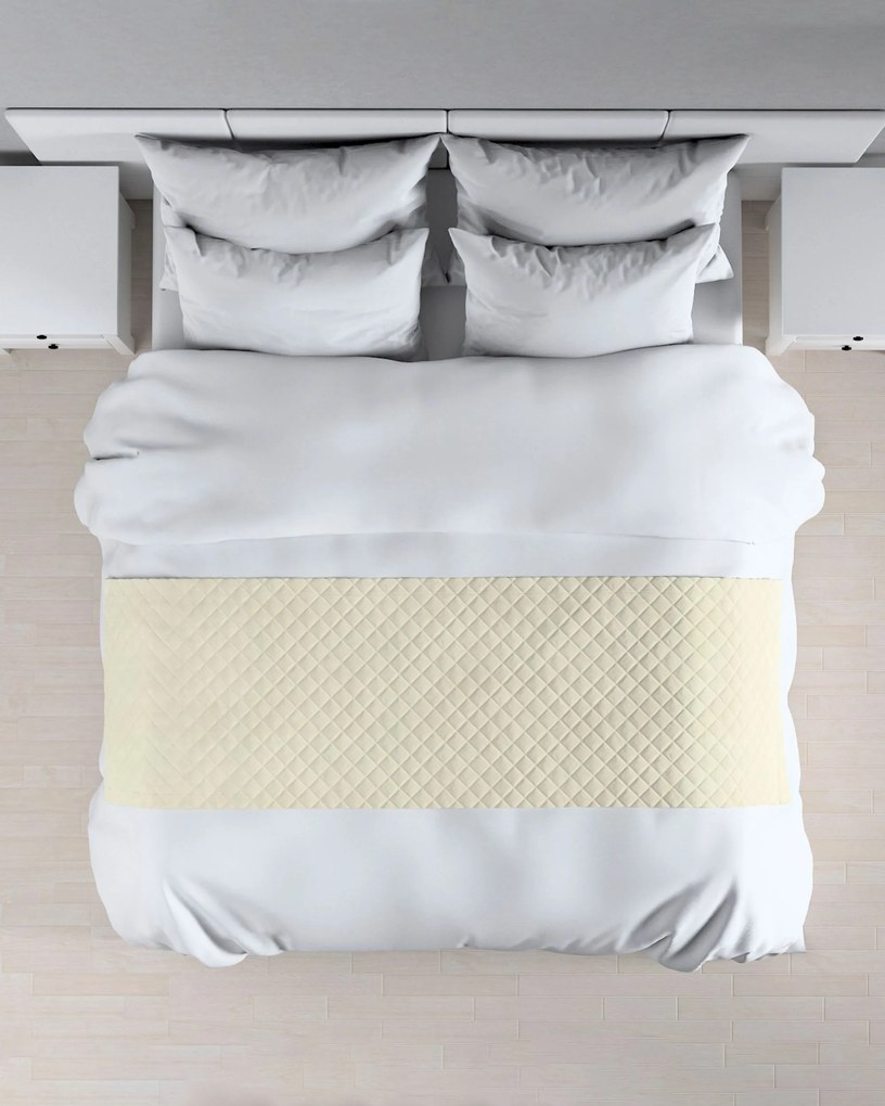 Narzuta hotelowa bieżnik Velvet 60x200cm kolor kremowy tkanina połyskliwa, welwetowa