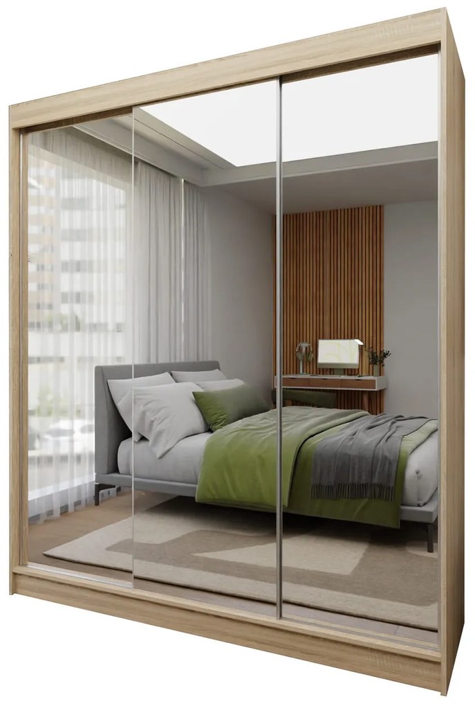 Szafa przesuwna - Debra 180 cm, dąb sonoma