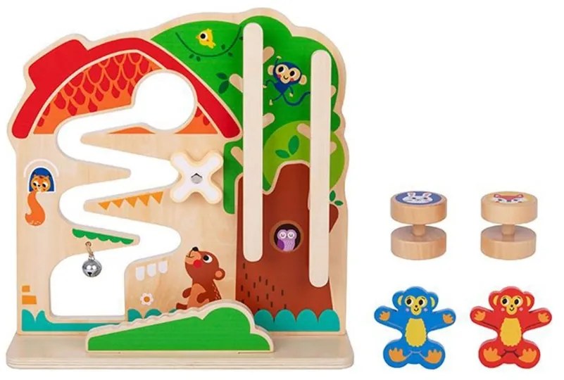Tooky toy drewniana tablica manipulacyjna montessori labirynt