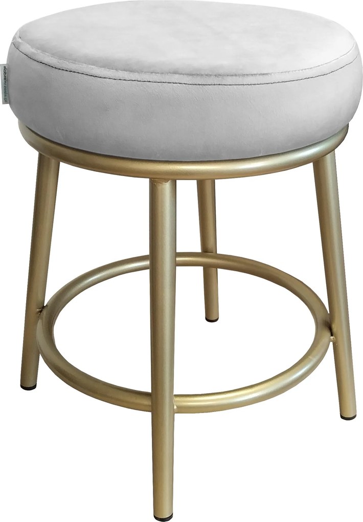 Taboret Ben tkanina Welur stelaż metalowy STOŁEK LOFT : Kolor Stelaża - Złoty, Kolor tkaniny - VELVET - MG39, Typ tkaniny - Velvet