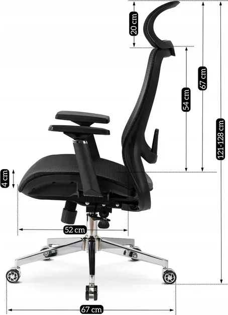 Fotel Biurowy Ergonomiczny Obrotowy LITOS Czarny Nowoczesny