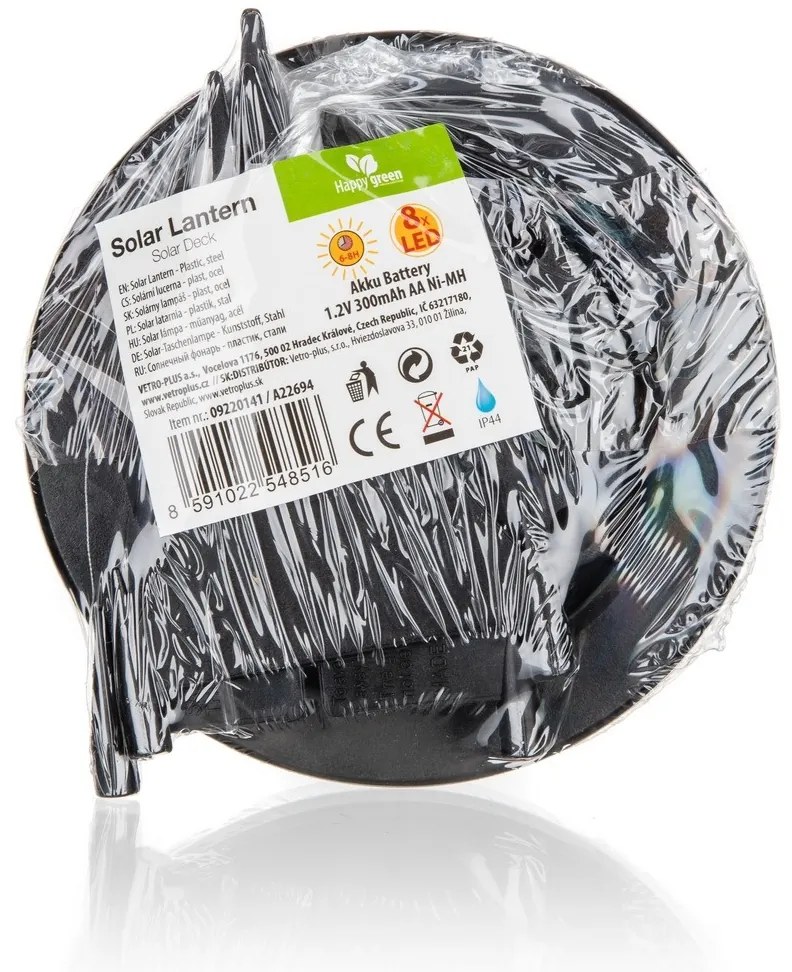 Happy Green Solar lampa wpuszczana LED srebrna, 12 cm