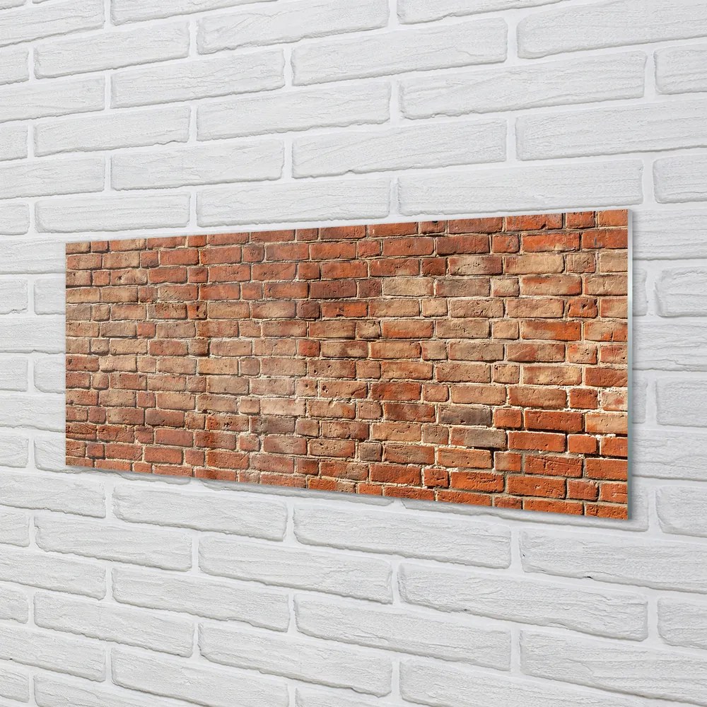 Szklany Panel Cegła mur vintage