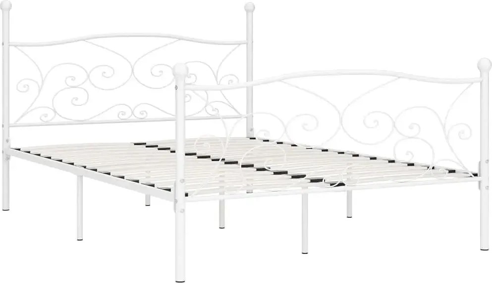 Białe metalowe łóżko rustykalne 140x200 cm B0-P56