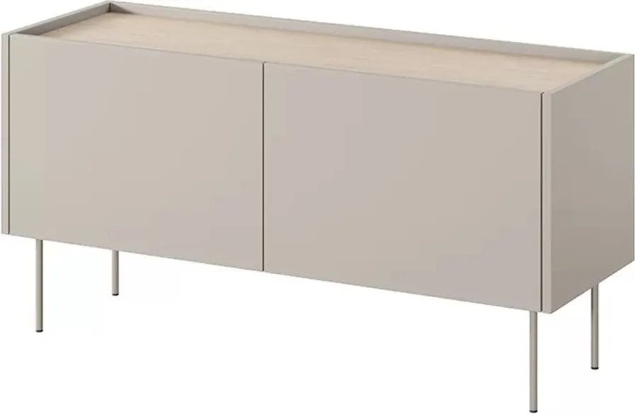 Szafka RTV Desin 120 cm z metalowymi nogami - kaszmir / dąb nagano