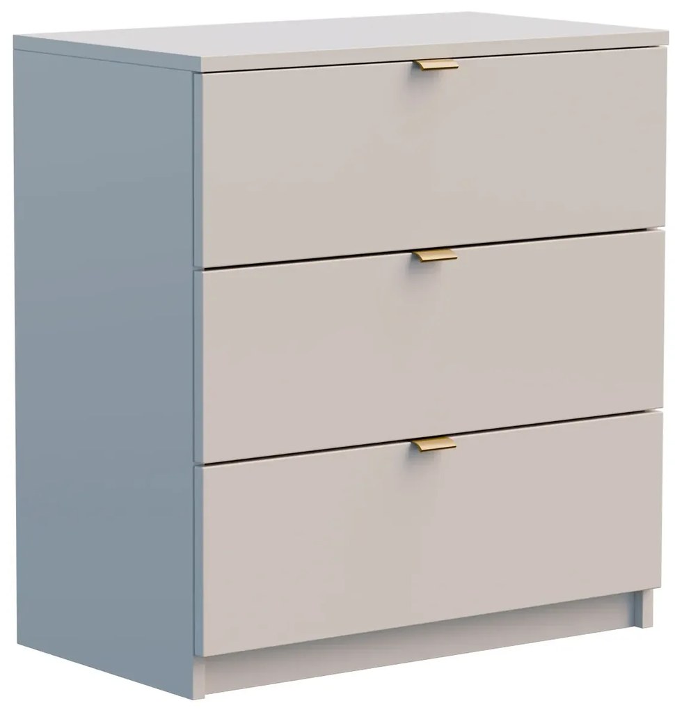 Komoda z 3 szufladami w stylu glamour kaszmir P8-K28