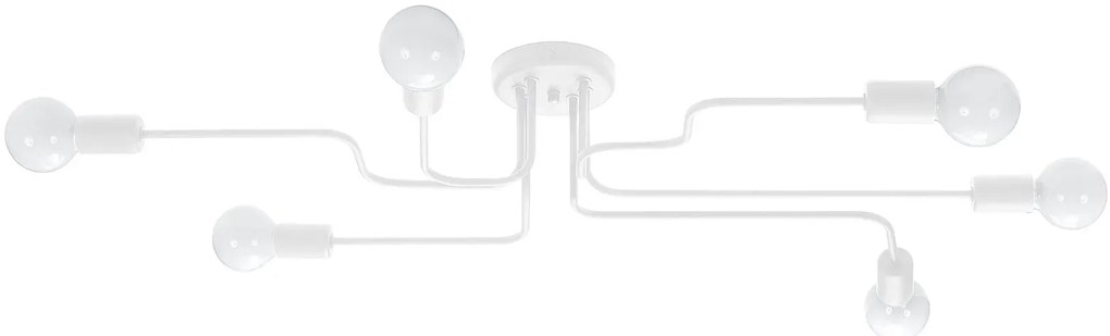 Biała sześcioramienna lampa sufitowa w stylu loft - 4X x A627 M1-C80