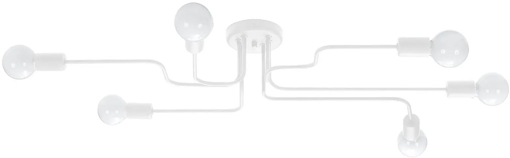 Biała sześcioramienna lampa sufitowa w stylu loft - A627-Gray
