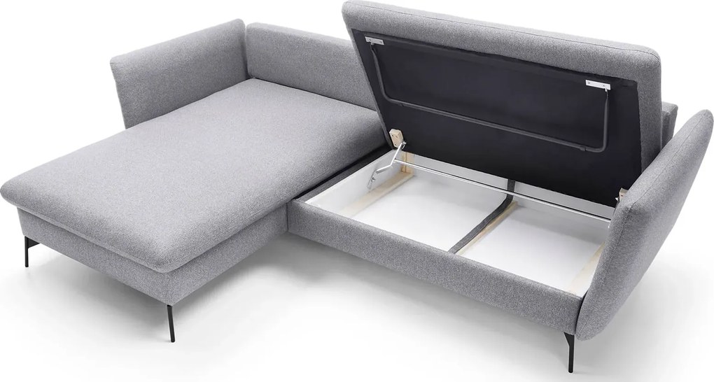 Popielaty narożnik z pojemnikiem do salonu N8-Z32