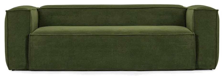 Zielona sztruksowa sofa 240 cm Blok – Kave Home