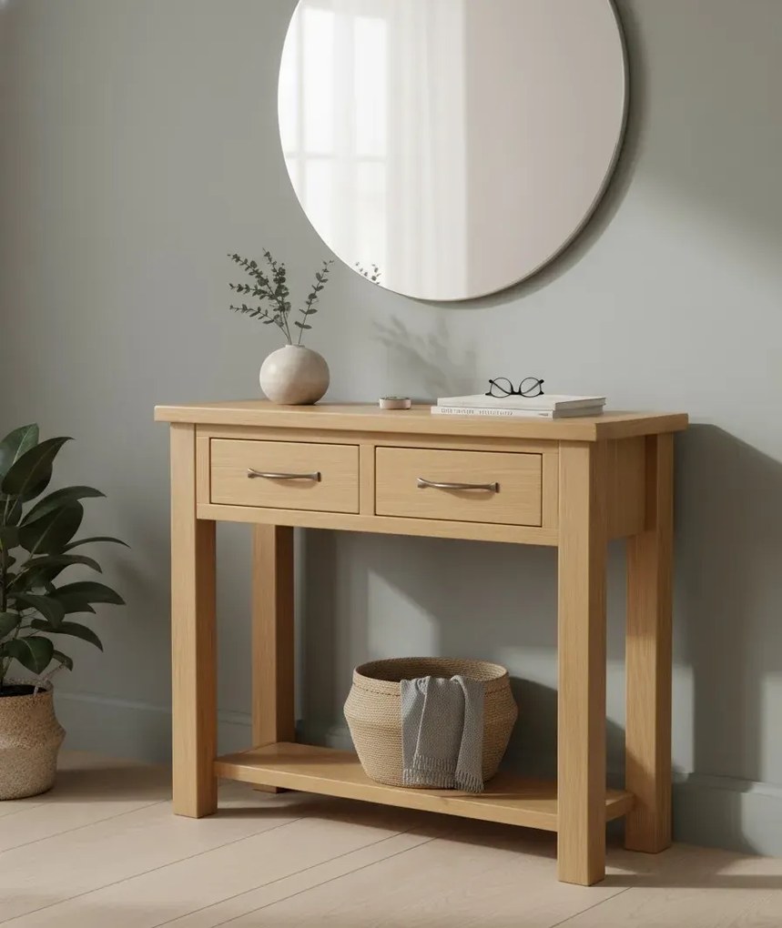 Dębowa konsola z szufladami - Ebis