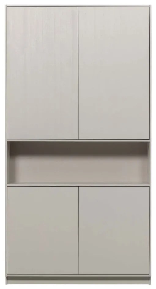 Jasnoszara szafka z litego drewna sosnowego 110x210 cm Finca – WOOOD