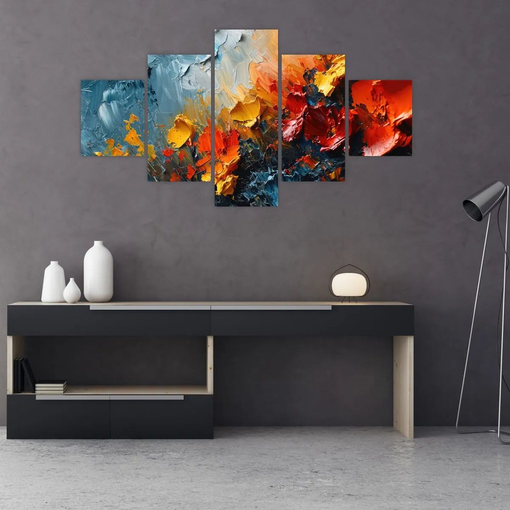 Obraz - Abstrakcyjny obraz kwiatów III. (125x70 cm)