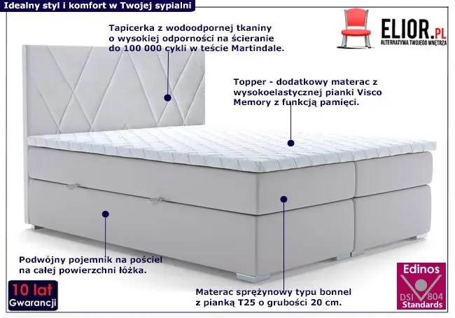 Podwójne łóżko hotelowe Halaris 180x200 - 32 kolory