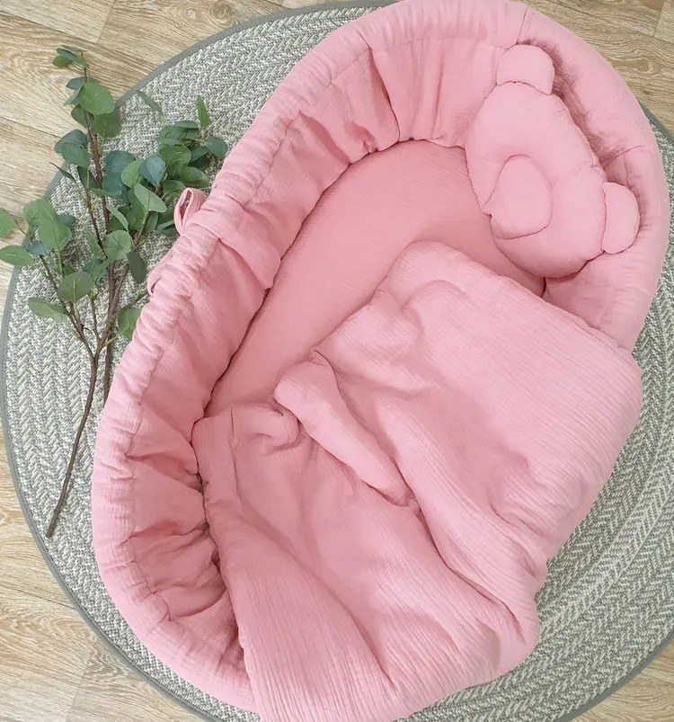 Kosz na rolkach z różowym wypełnieniem L3-H99