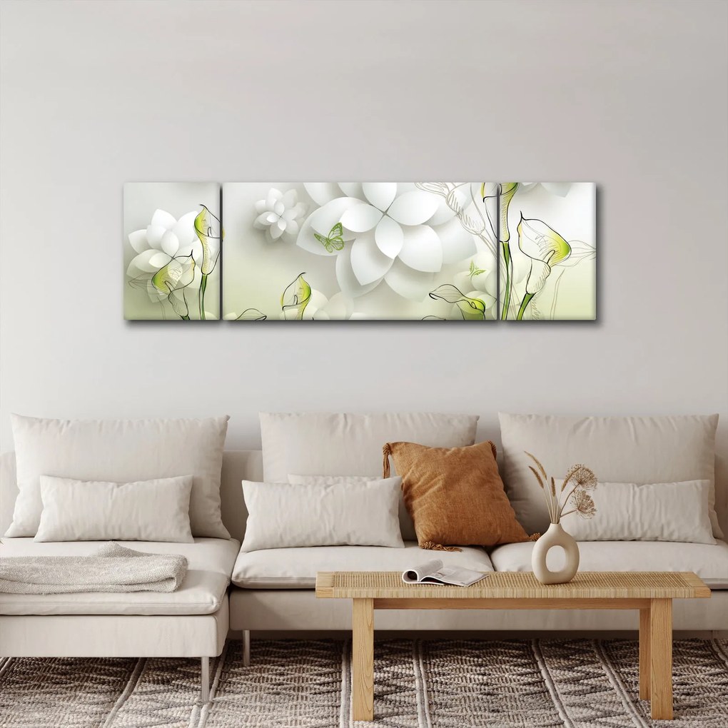 Obraz z kwiatami (170x50 cm)