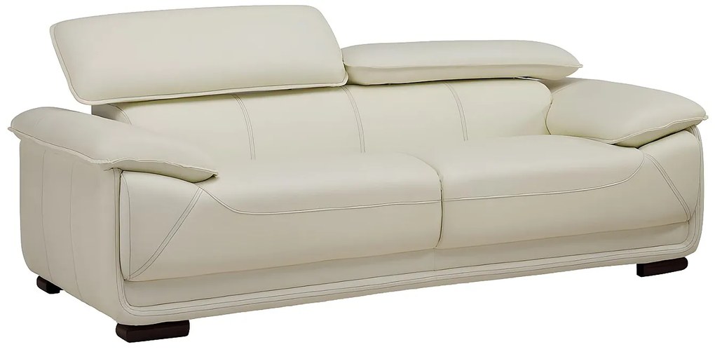 Kanapa 3-osobowa ze skóry MACELO - Kość słoniowa