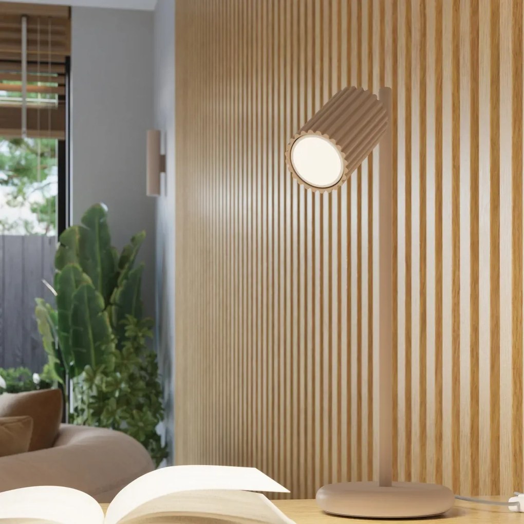 Lampa wisząca KARBON 2 taupe ryflowana SOLLUX  LIGHTING