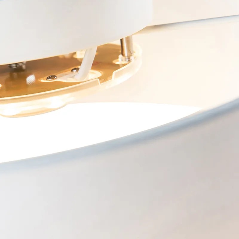 Lampa sufitowa biała 30 cm z LED - Drum LED Nowoczesny Oswietlenie wewnetrzne