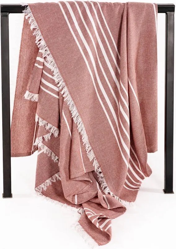 Bawełniany koc w kolorze terakoty 150x200 cm Solene – Tiseco Home Studio