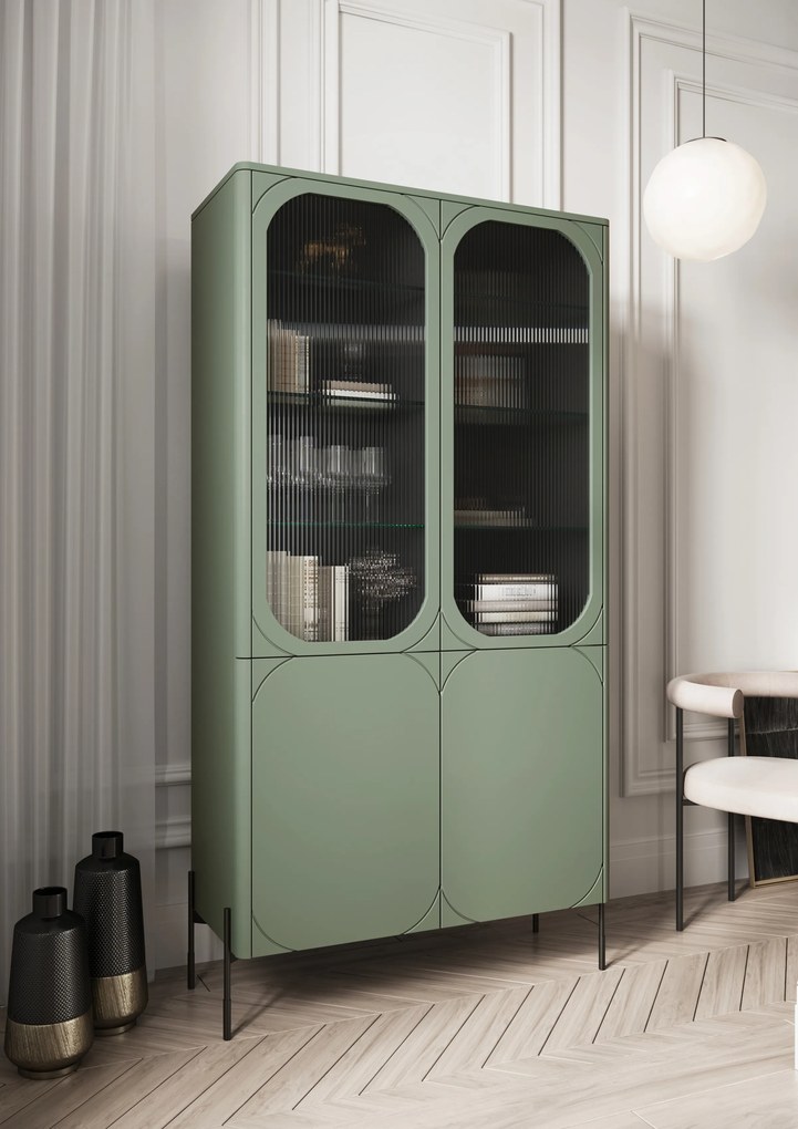 Witryna Sonatia do salonu 100 cm - oliwka