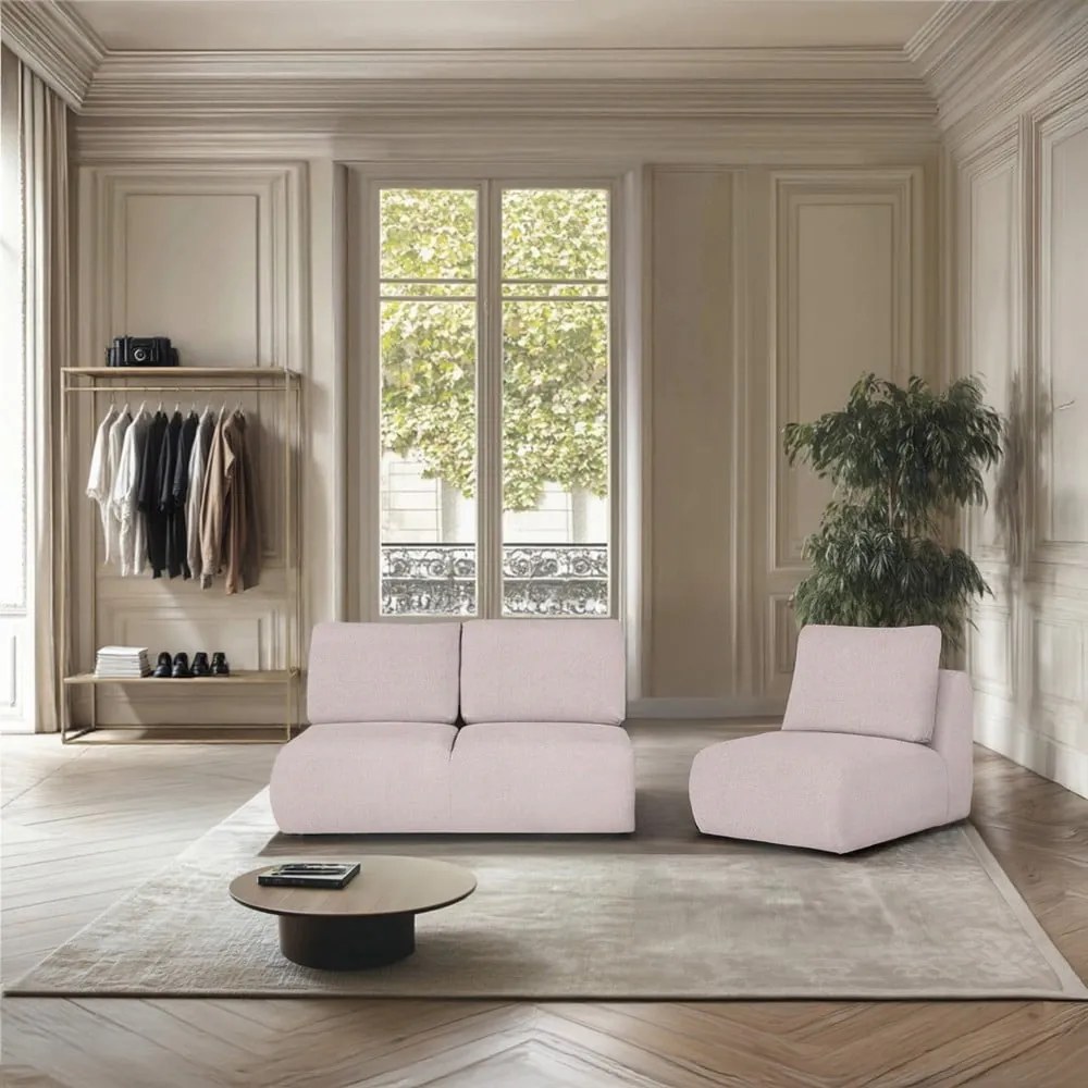 Jasnoróżowa sofa z materiału bouclé 164 cm Mirel – Rodier