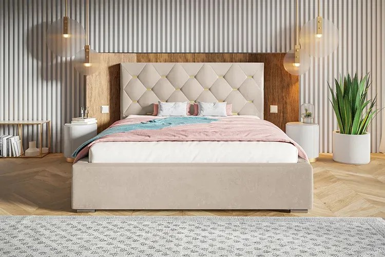 Pojedyncze łóżko pikowane 90x200 Illugi 2X - 36 kolorów