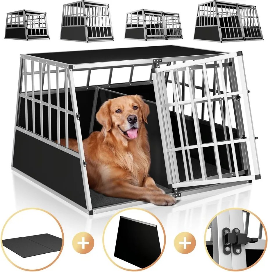 Transporter dla psa BRUNO, 97x90x72cm, srebrna/czarna Cadoca