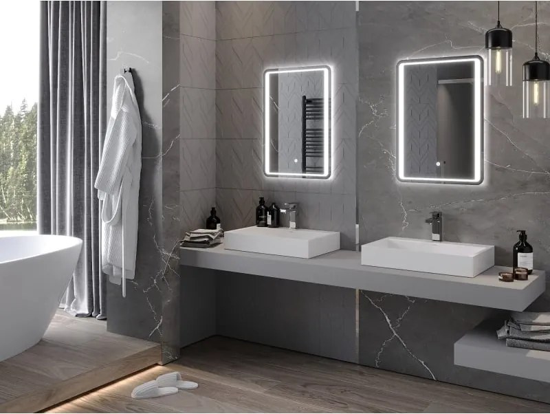 Mexen Zusa lustro łazienkowe podświetlane 50 x 70 cm, LED 6000K, antypara - 9808-050-070-611-00