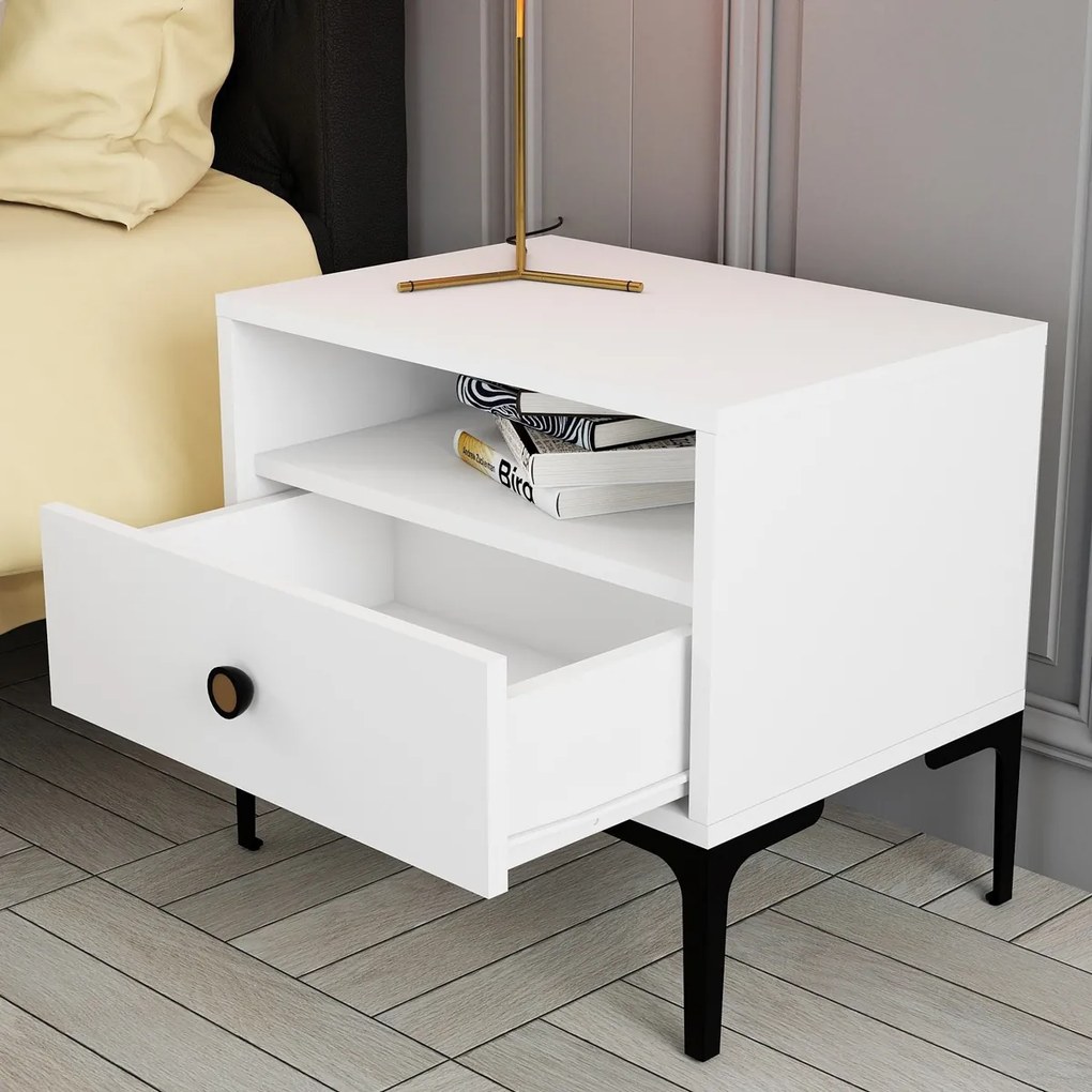 Stolik nocny Lisbon White