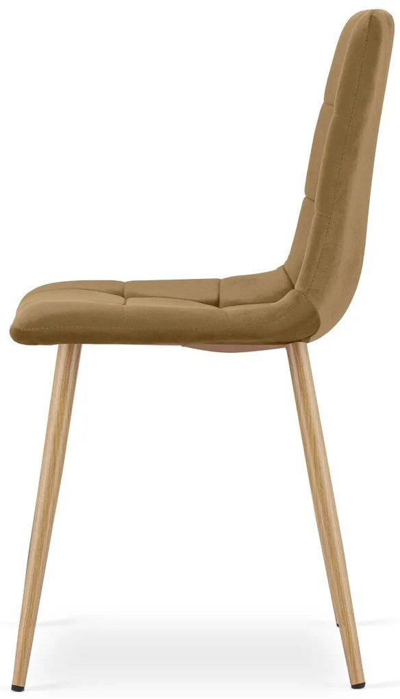 Krzesło aksamitne KARA brązowe