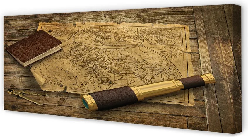 Obraz na płótnie Stara Mapa i Zeszyt