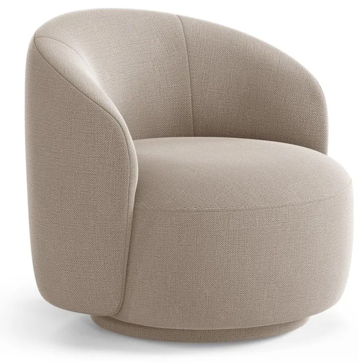 Jasnobrązowy obrotowy fotel z tkaniny szenilowej Letizia – Micadoni