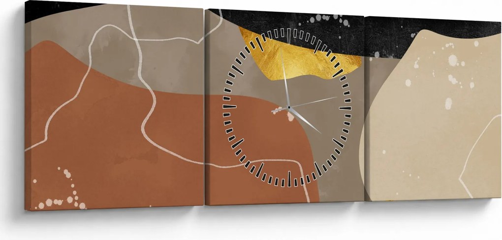 Obraz - Abstrakcja (z zegarem) (90x30 cm)
