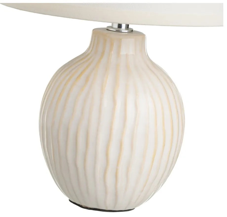 Kremowa ceramiczna lampa stołowa z tekstylnym kloszem (wys. 28 cm) – Casa Selección