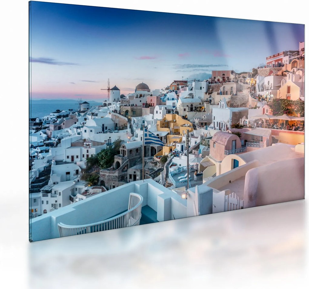 Obraz na szkle - Zmierzch na Santorini (70x50 cm)