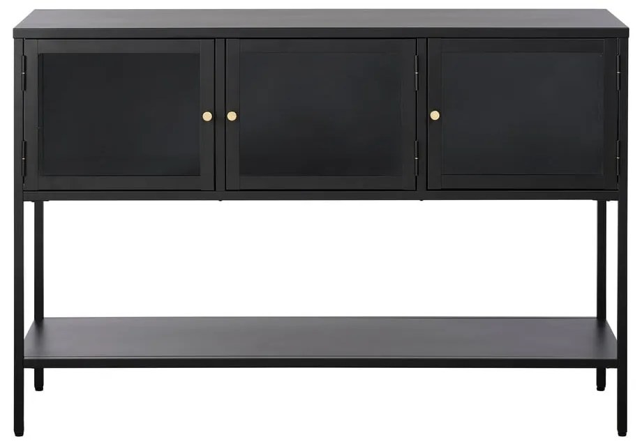 Czarna metalowa witryna 132x88 cm Carmel – Unique Furniture