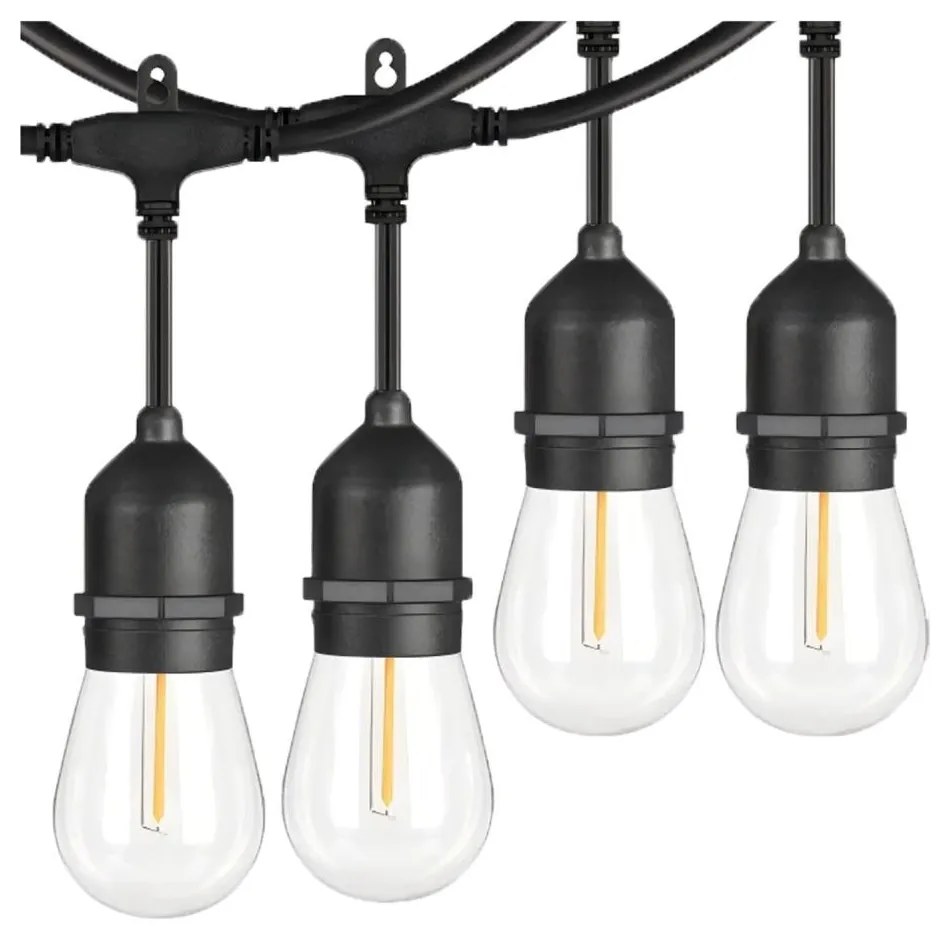 LED zewnętrzny łańcuch dekoracyjny 20xE27/1W/230V 20 m IP65 czarny