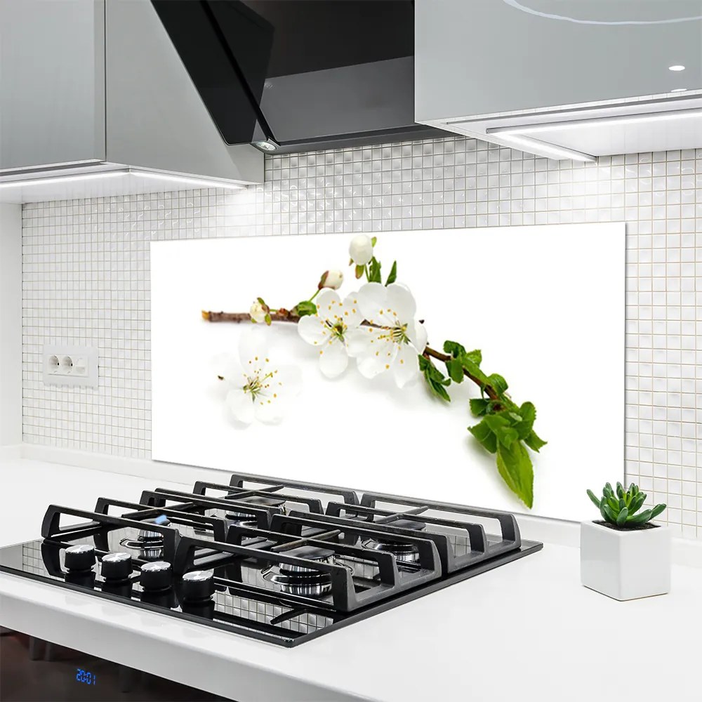 Szkło do Kuchni na Ścianę Kwitnąca Gałązka Natury