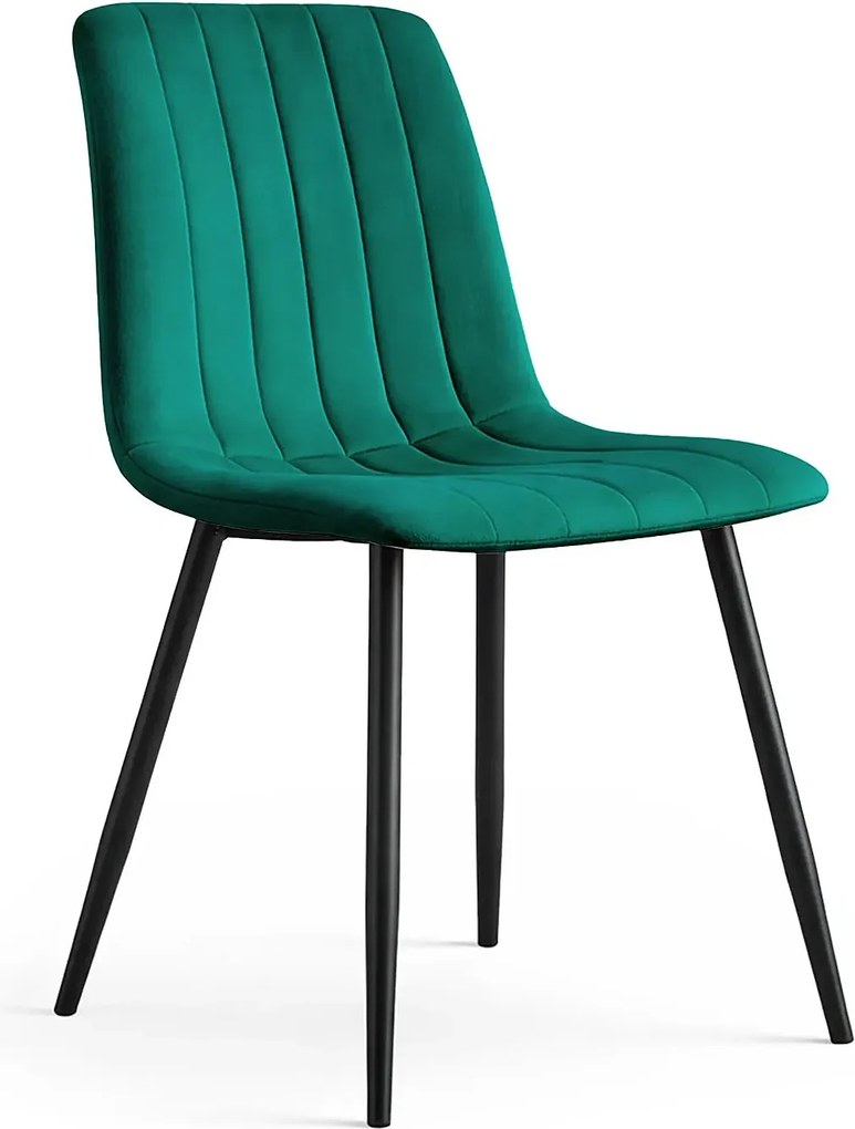 Zielone welurowe krzesła pikowane - Selvaro