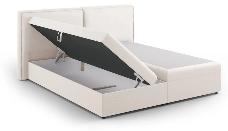 Kremowe łóżko boxspring ze schowkiem 160x200 cm Arendal – Cosmopolitan Design