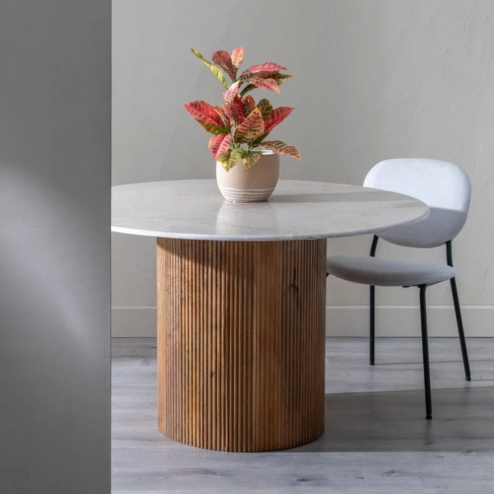 Okrągły stół z marmurowym blatem ø 120 cm – Ixia