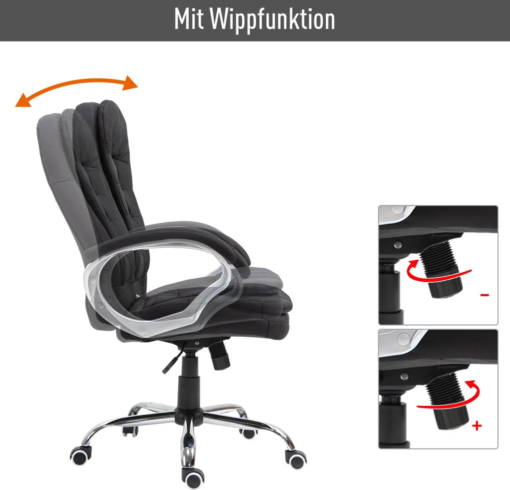 Vinsetto Krzesło Biurowe Funkcja Przechylania Ergonomiczne Obrotowe 360° Regulacja Wysokości 2 Kolory | Aosom PL