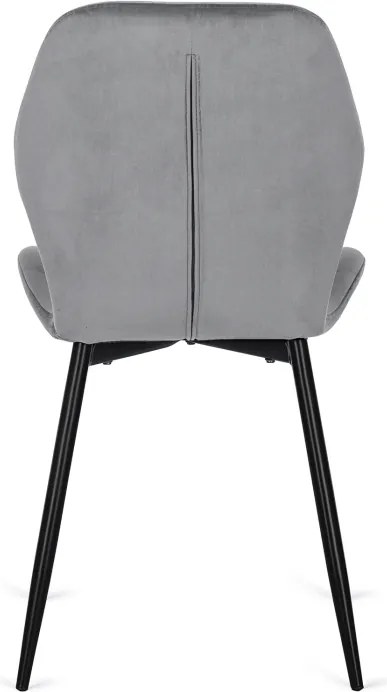 Zestaw Stół Okrągły Rozkładany DORIAN 80-160 cm Dąb Rustykalny/Czarny i 4 Krzesła Tapicerowane do Jadalni LUCKY Szare Welurowe