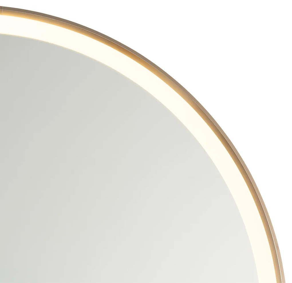 Lustro łazienkowe w kolorze różowego złota 70 cm z LED, 3-stopniowe ściemnianie dotykowe, okrągłe - Miral Nowoczesny Oswietlenie wewnetrzne