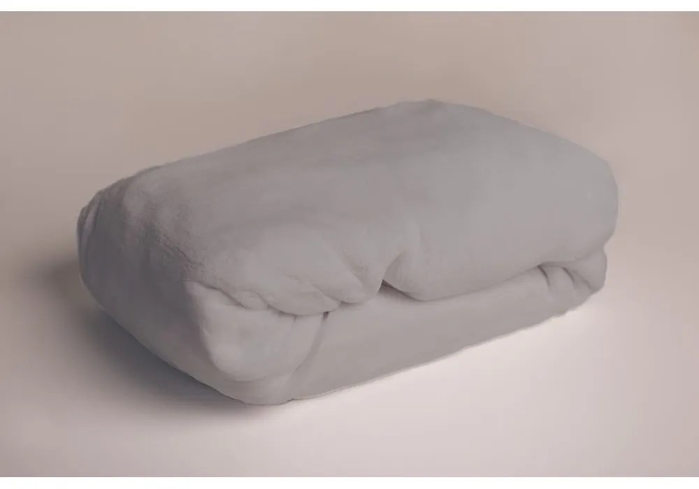 Szare prześcieradło z mikropluszu z gumką 180x200 cm – Jerry Fabrics