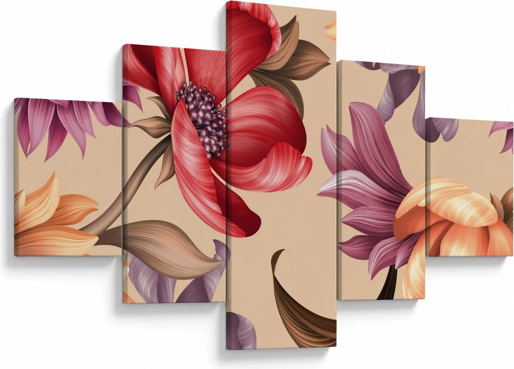 Obraz - Vintage Flowers (125x70 cm)