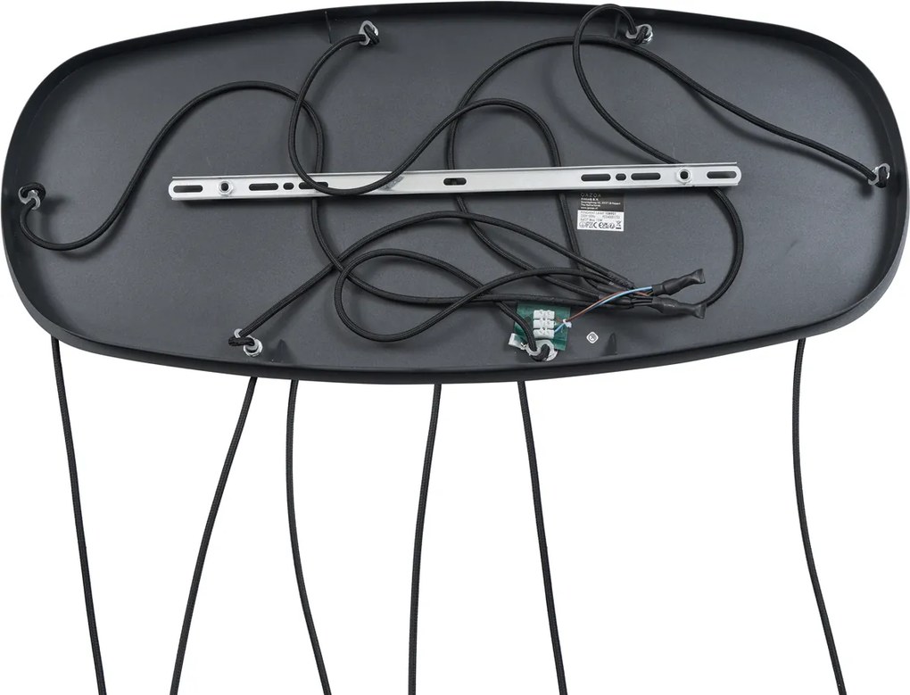 Nowoczesna lampa wisząca czarna 6-punktowa - Biles