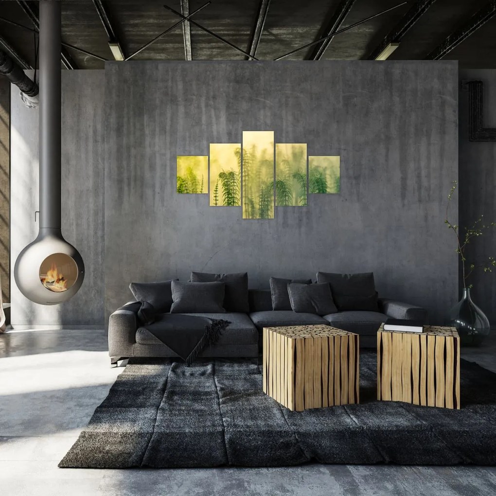 Obraz - Szczegół wiosennej mglistej przyrody (125x70 cm)