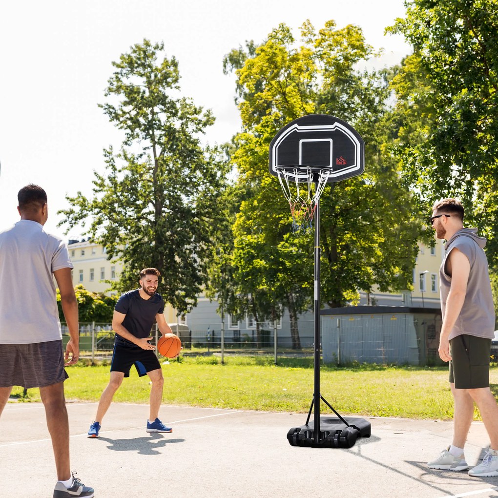 HOMCOM Kosz na Koszykówkę na Zewnątrz, Regulowany Stojak 160-210 cm z Kółkami | Aosom PL